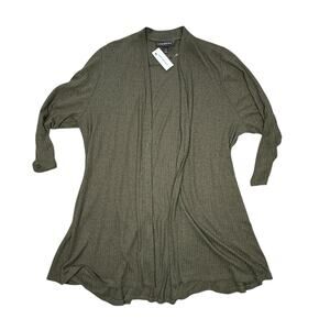 Lane Bryant Dark Olive Green Ribbed Cardigan 22/24 NWT40